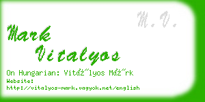 mark vitalyos business card